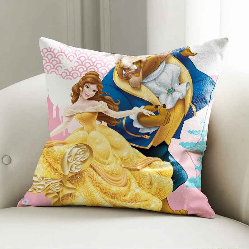 

Disney Beauty and the Beast Pillow Case Soft Cushion Cover for Sofa Bedroom Kids Room Disney Throw Pillowcase