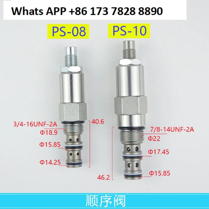 Threaded Cartridge Sequence Valve PS-08 PS-10 Internal Control Internal Leakage Leakage