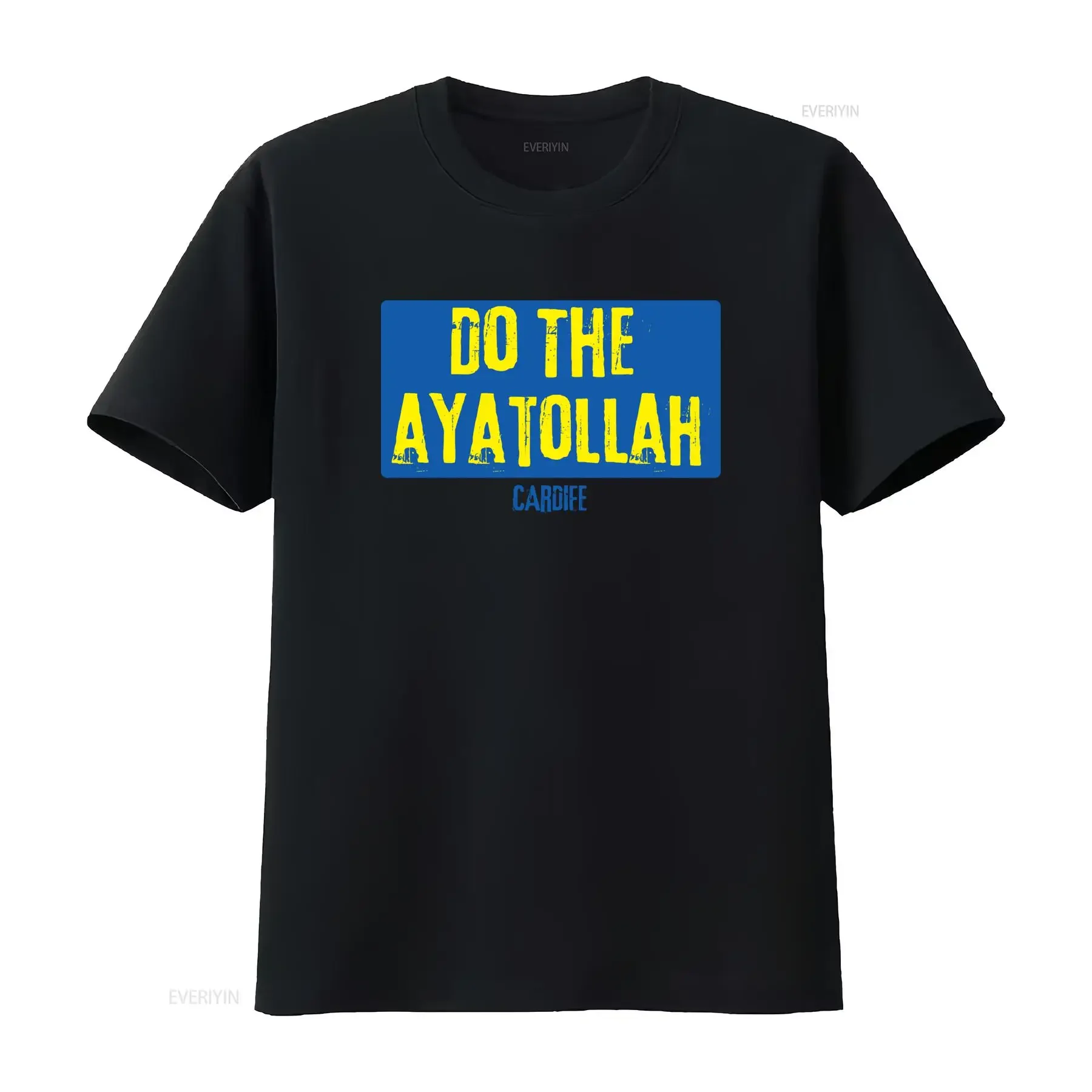 DO THE AYATOLLAH Cardiff City Fans Organic Punk T Shirt vintage Washed Soft Versatile Breathable Comfortable Slightly homme