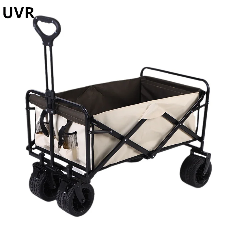 UVR Outdoor Camping Cart Camping Fashion Small Cart Outdoor Booth Oxford Cloth Storage Large Capacity Cart Pull Rod Small Cart