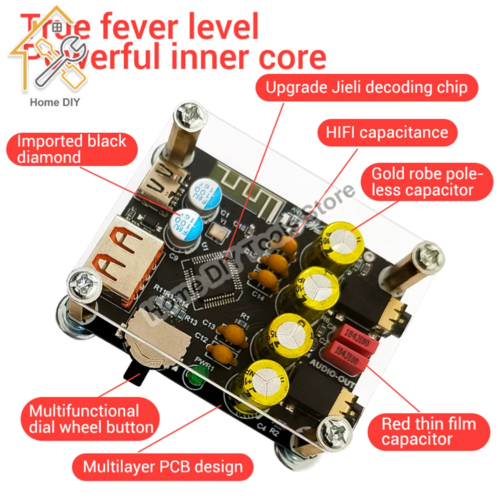 ZK-PT2 bezstratna gorączka HIFI5.1 Bluetooth USB Dekodowanie płyty odtwarzacz audio odbiornik audio wzmacniacz audio płytka modułu