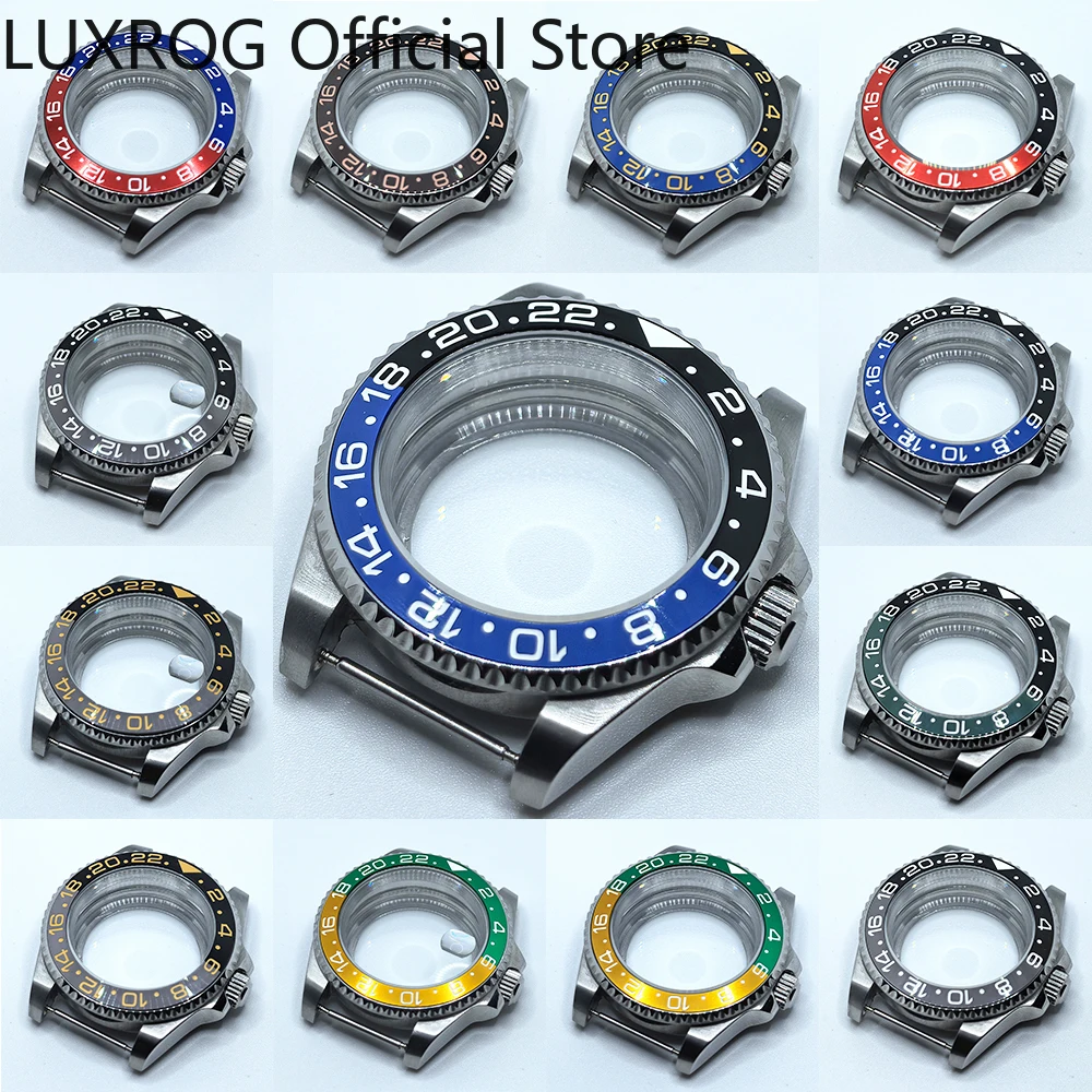 NH35 40MM SUB GMT Black Blue Ceramic Insert Watch Case Fit NH34 NH35 NH36 NH38 ETA 2824 PT5000 Movement Watch Stainless Steel