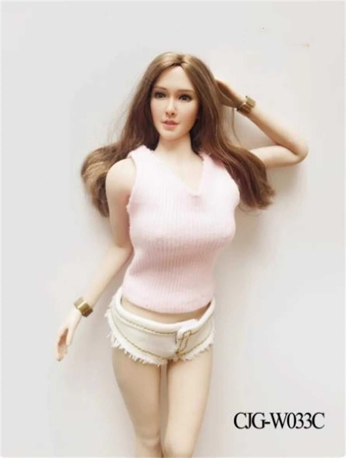 1/6 مقياس سترة Strappy الدنيم السراويل الملابس ل 12 ''الشكل hotstuff UD Ph اللعب صالح 12 "أنثى تبليغ نموذج لجسم #2