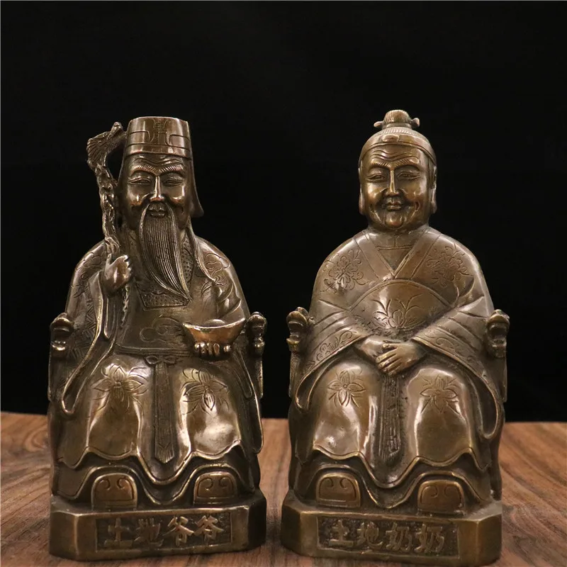 

Pure Copper Land Crown Earth Grandmother Land Grandpa Land Grandma God Statue Buddha Statue Copper Statue