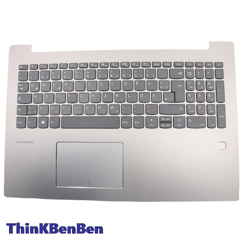 DE الألمانية المعدنية الرمادية لوحة المفاتيح العلوي حافظة Palmrest شل غطاء لينوفو Ideapad 520 15 15IKB 5CB0N98625