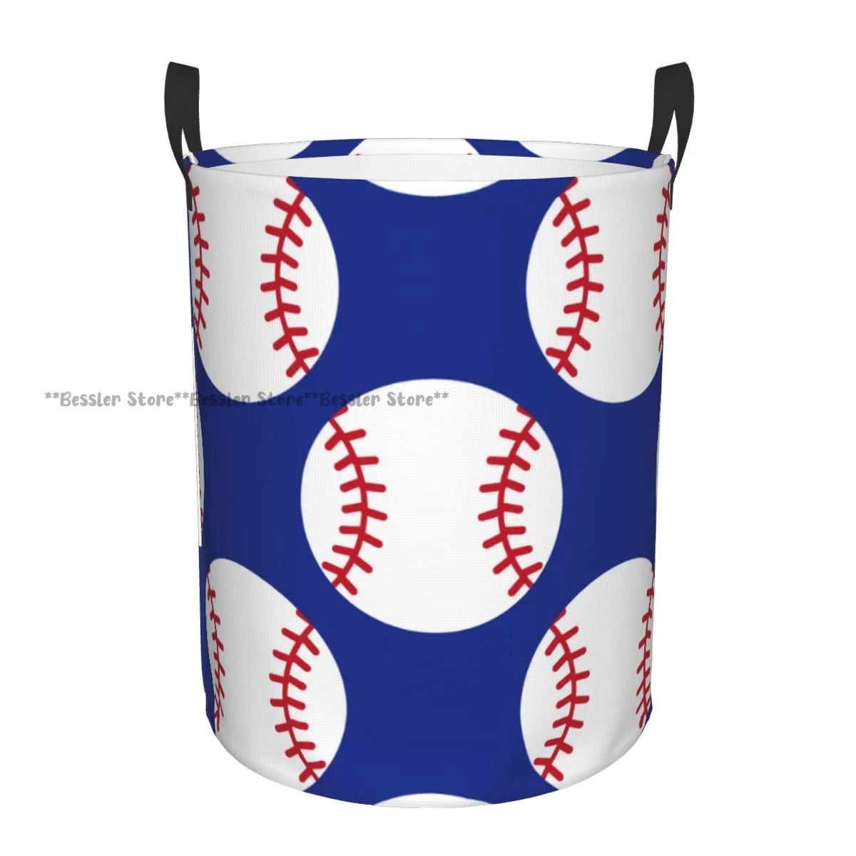 Foldable Laundry Basket for Dirty Clothes Baseball Pattern Storage Hamper Kids and Baby Home Organizer