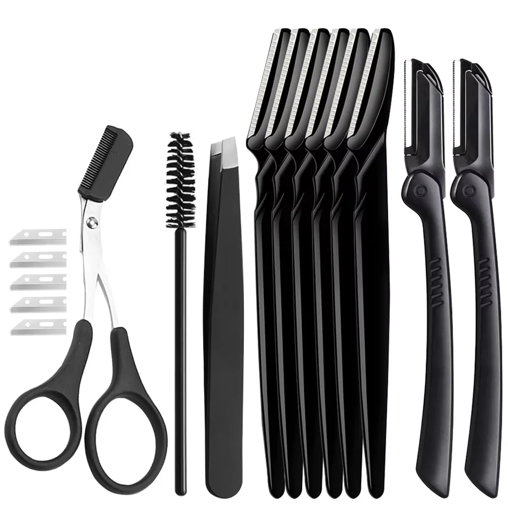 16PCS มีดโกนคิ้ว Face มีดโกนสําหรับสตรีและผู้ชายอเนกประสงค์ Eyebrow Trimmer เครื่องมือกําจัดขนบนใบหน้า Dermaplaning เครื่องมือ