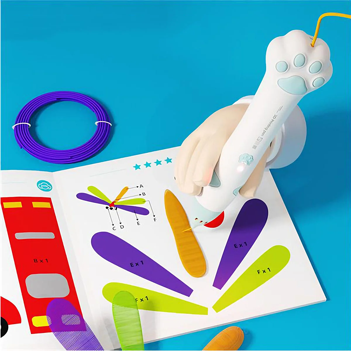 قلم طباعة ثلاثي الأبعاد قابل لإعادة الشحن، درجة حرارة منخفضة، شحن USB، قلم جرافيتي ثلاثي الأبعاد، قلم رسم فني ثلاثي الأبعاد هدية عيد ميلاد #1