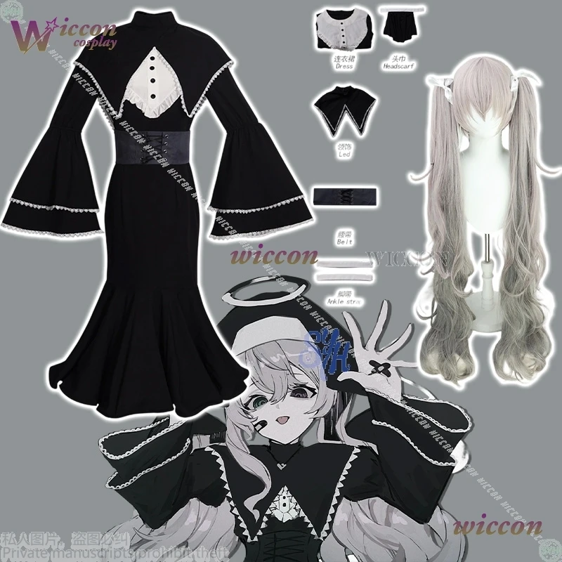 

Аниме-игровой проект Sekai Idol Girls Groups Nightcord At 25:00 Mikkuu Косплей Костюм Черный Длинный Винтаж Гот Лолита Хэллоуин