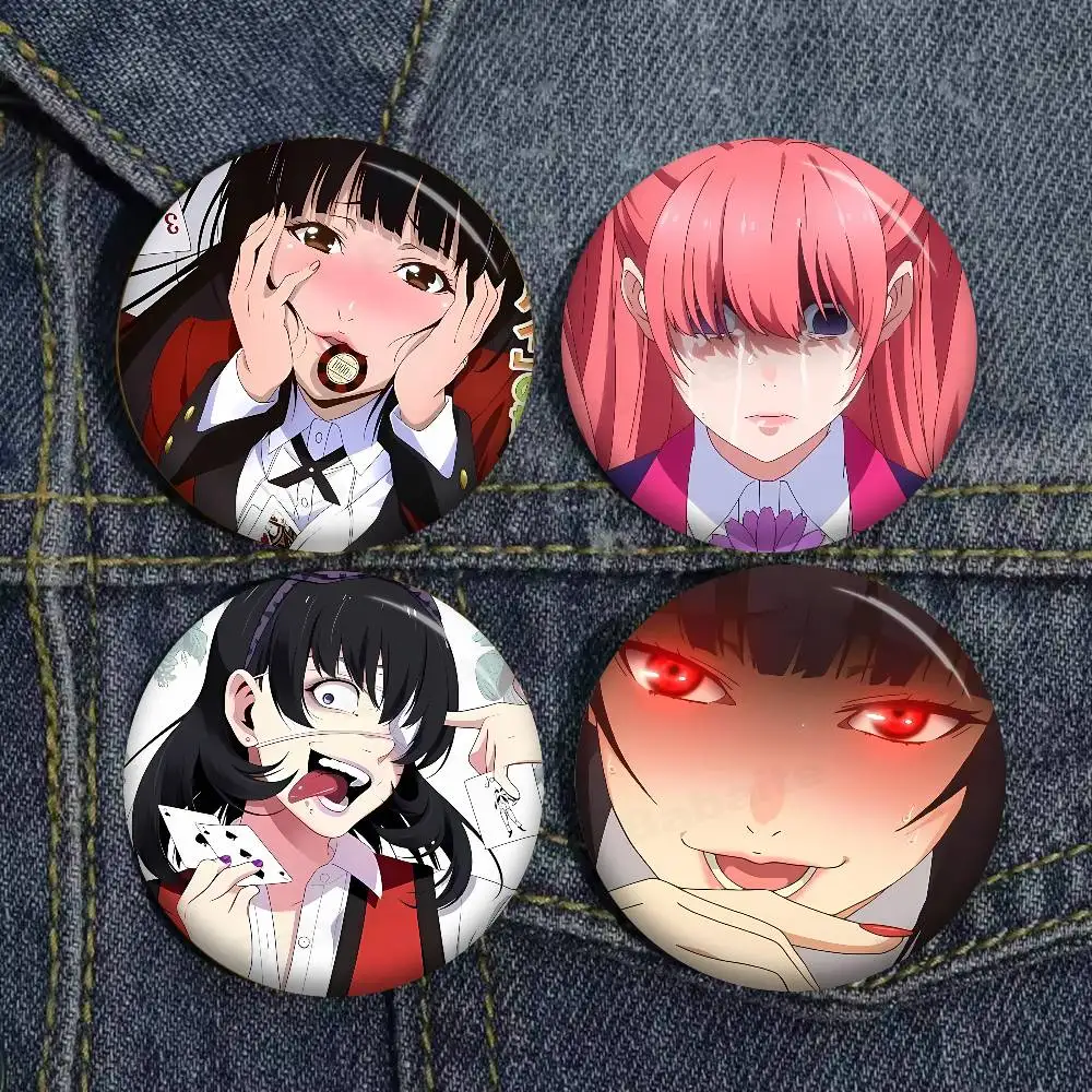 Anime Kakegurui Tinplate Pin Button Custom Anime Role Old-school Brooch Cartoon Collar Badge Jewelry Gift Fans