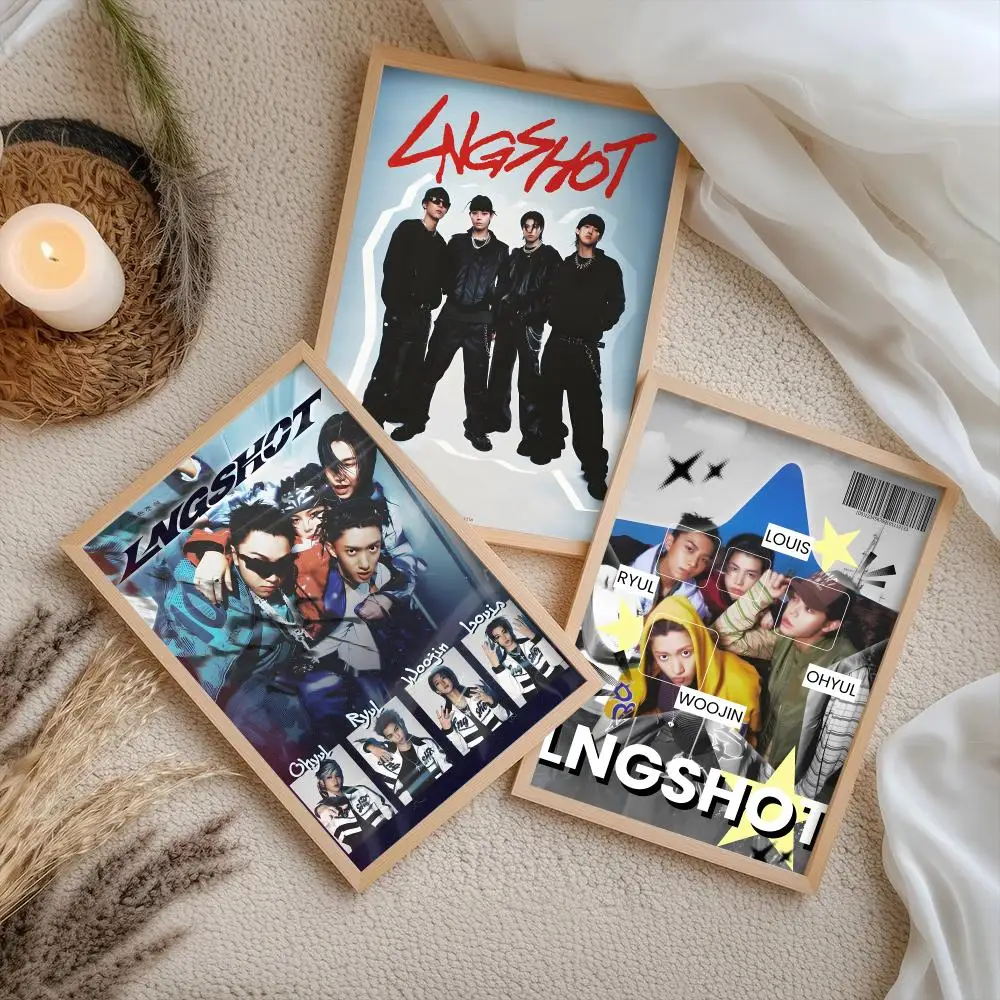 Band L-LNGSHOT Poster Stickers Self-Adhesive Painting Mural Decor Wall Decals for Bedroom Living Room Home HD Gift