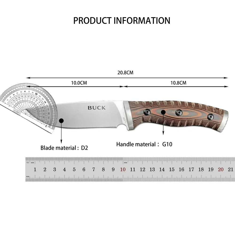 BK 853 Vast mes D2 Blade G10-handvat Hoge kwaliteit zakmes Outdoor Survival EDC-mes Camping Wandelgereedschap