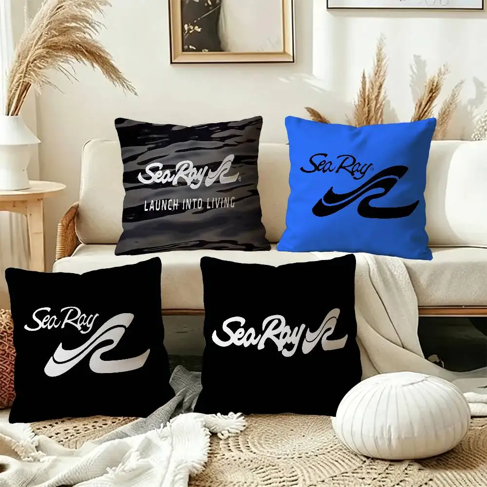 S-Sea R-Ray logo Pillow Covers Cartoon Sofa Decorative Home Double-sided Printing Short Plush Cute Cushion Cover