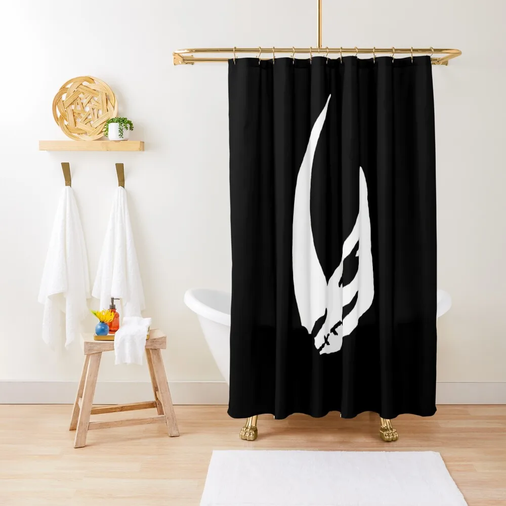 Mudhorn - White Sigil Big Logo Shower Curtain For Bathroom Bathroom For Shower Cover For Bathrooms Curtain