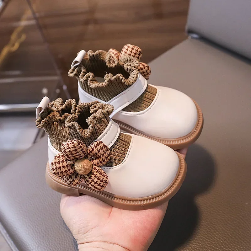 Elegant Baby Shoes Children Sweet Elegant Girls Princess Leather Shoes Spring Autumn Causal Kids Fashion Walking Flat Shoes Chic