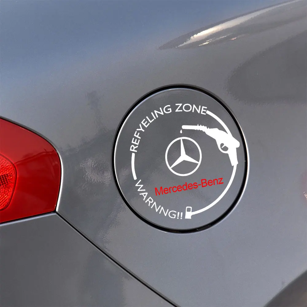 1Pcs Car Fuel Tank Cap Badge Sticker Decal Auto Accessories For Mercedes benz A C E S Class AMG CLA CLS W212 W213 W204 W205 W124