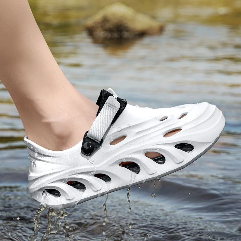 

Мужские сандалии 2025 года, летняя новая пляжная обувь для мужчин, повседневные сабо, уличные спортивные сандалии без шнуровки для мужчин, модная садовая обувь