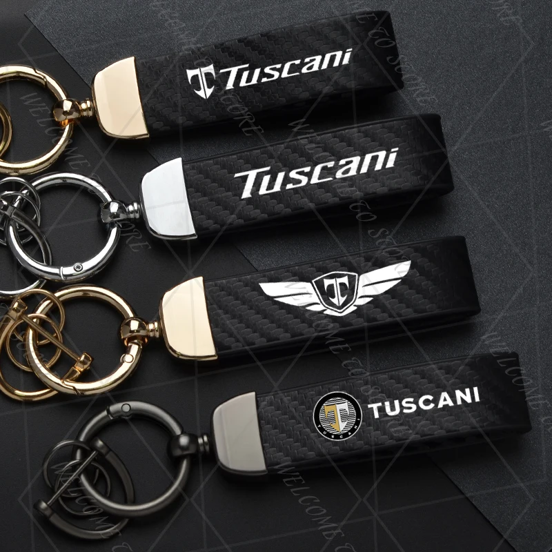 2025 para logotipo Tuscani Rohens Coupe N Line Tiburon mujer hombres llavero de cuero de carbono llavero de coche accesorios de llavero
