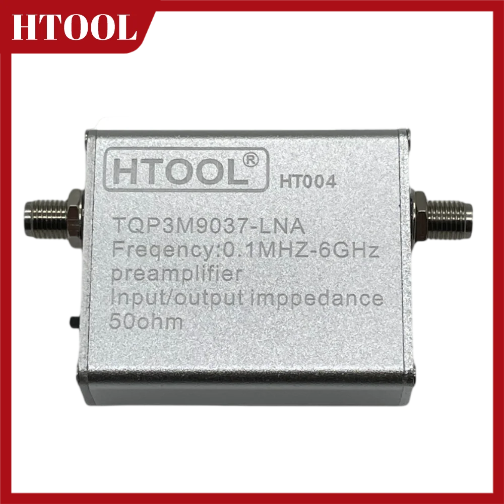 HT004 0,1 MHz-6 GHz versterker met laag geluidsniveau HT004, 20 dB High Gain LNA-versterker voor kortegolf, FM-radio, RF Power-voorversterkermodule