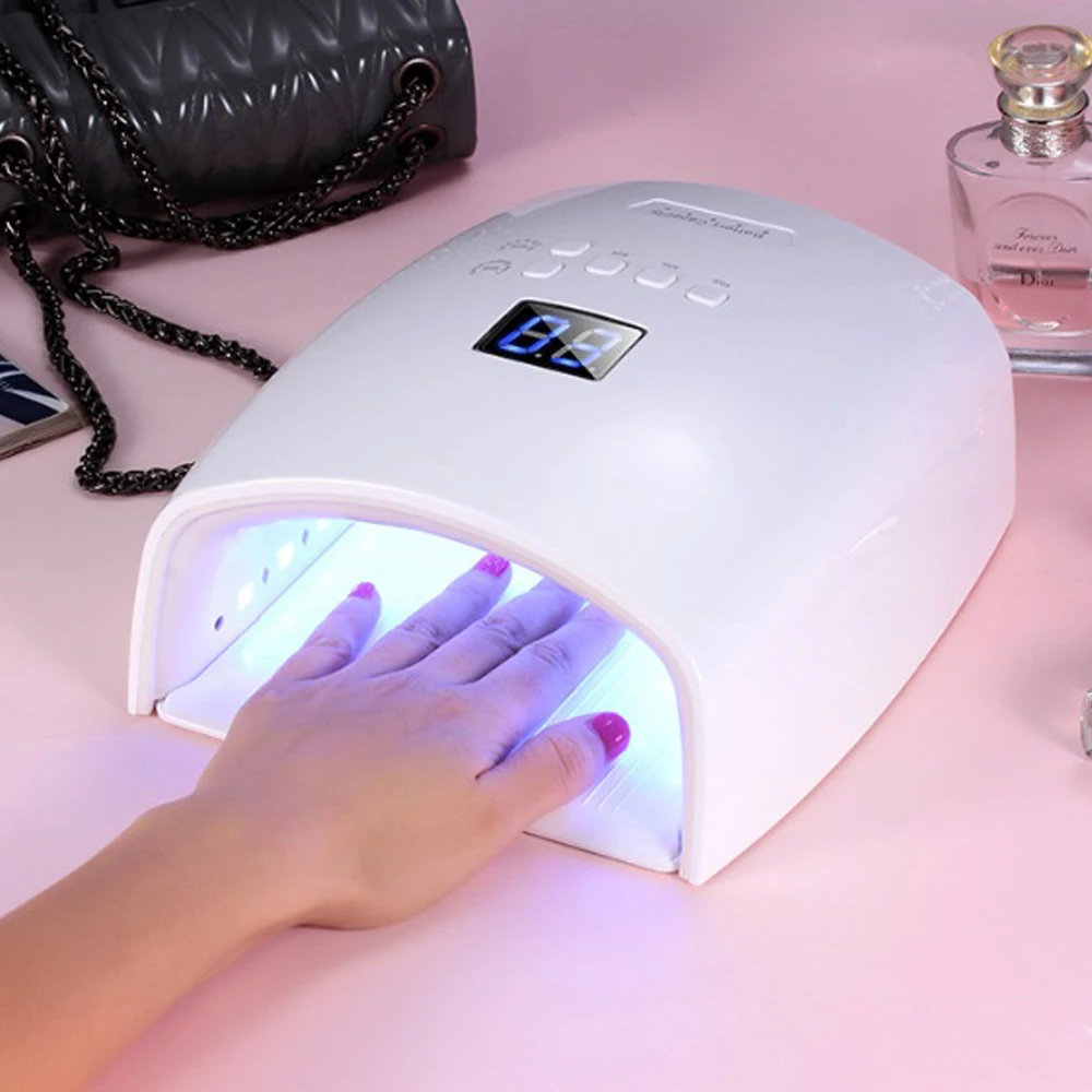 ชาร์จ UV LED โคมไฟเล็บ 66W 33LEDS เครื่องเป่าเล็บไร้สาย 4 การตั้งค่าจับเวลาเล็บโคมไฟ Curing เจลเล็บเครื่องมือ