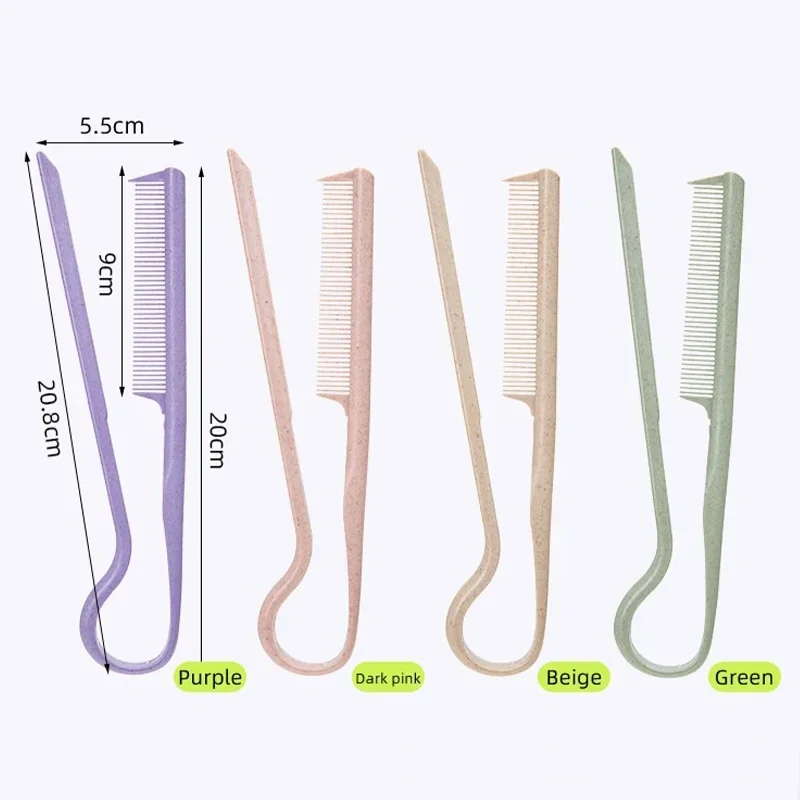 1pc Wheat Straw V-shaped Flat Comb for Hair Straight Brush Anti-frizz Straightner Comb Portable Haircut Barber Styling Tools