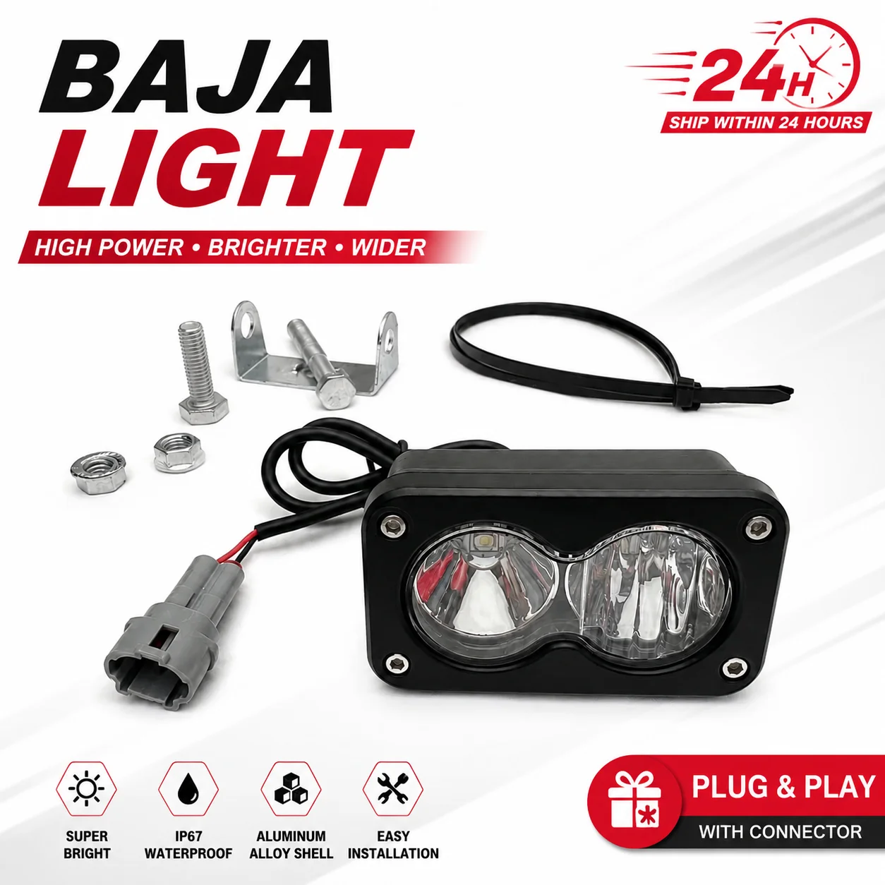 Wintai High Power Baja LED Light with Plug & Play Connector for   Light Bee Electric Dirt Bike E-Bike Off Road Motorcycle