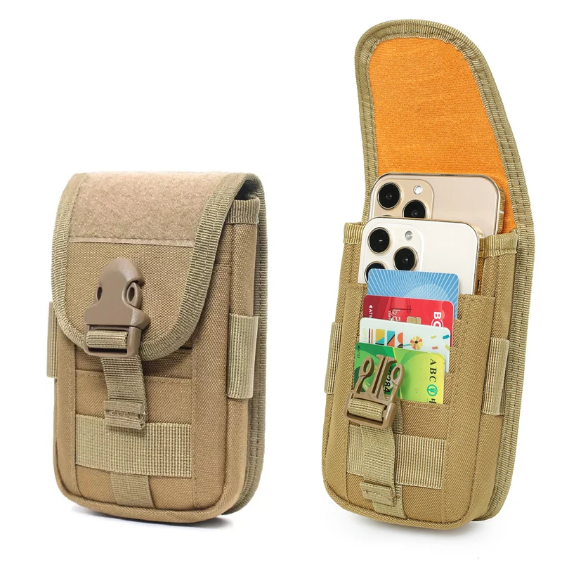 Cell Phone Holster Pouch Molle Attachment Gadget Bag Hunting Travel EDC Double Layer Tool Bag for 4.7
