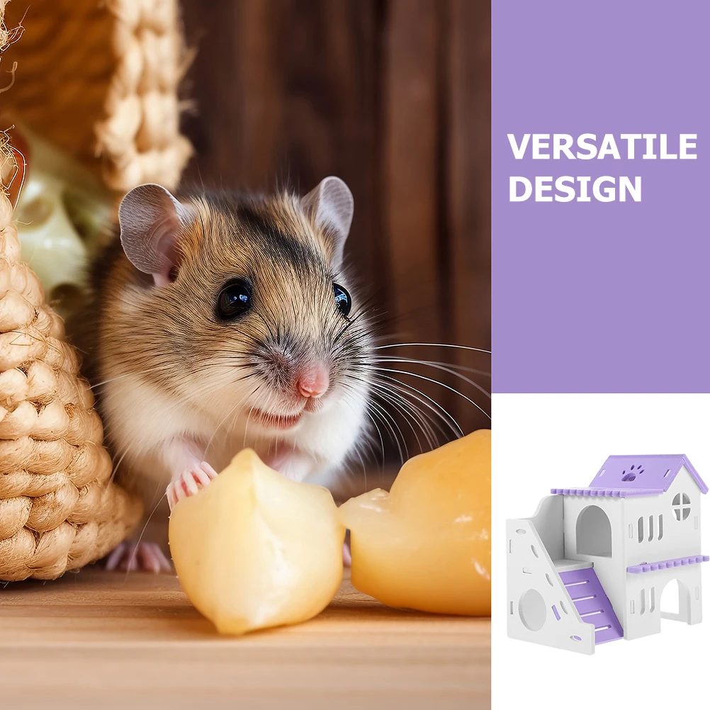 

2 set 2 Sets Guinea Pig Hideout House Multi-Chamber Hamster Villa Tunnel Adorable Rat Hideout Pvc Hamster Hut Cage Supplies Pet