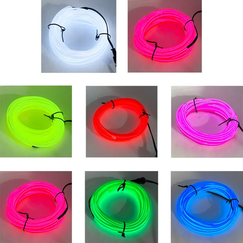 1M/2M/3M/4M/5M/10M Samochodowe światło neonowe Dance Party Decor Light Neonowa lampa LED Elastyczna lampa EL Wodoodporna wewnętrzna taśma LED