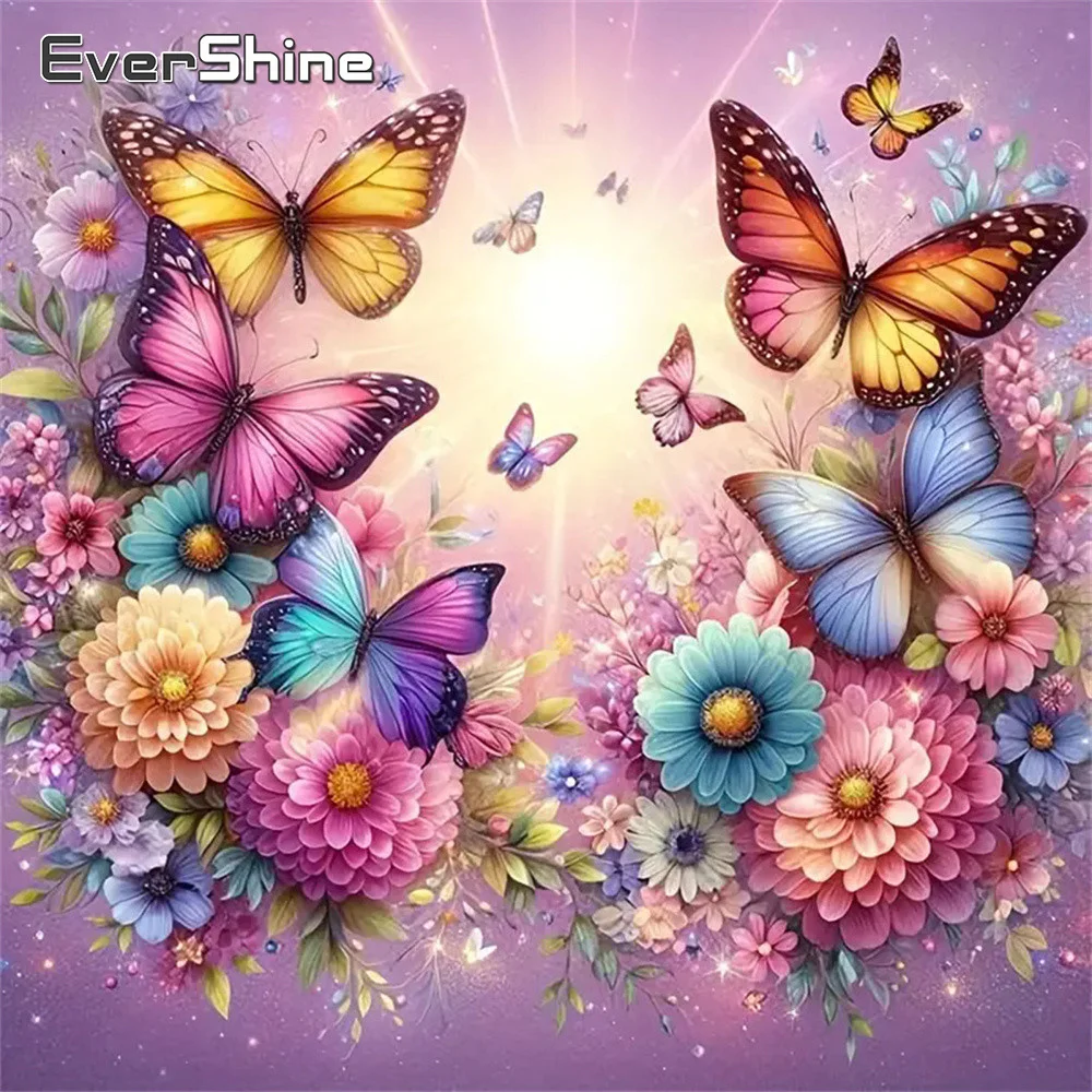 Ever shine Diamant Stickerei Schmetterling Tier volle quadratische runde Malerei Gänseblümchen Blume DIY Diamant Mosaik Dekor für zu Hause