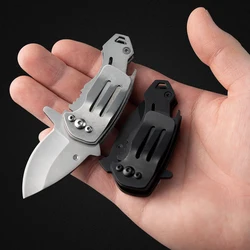 Outdoor survival knife stainless steel mini folding shark knife keychain bottle opener