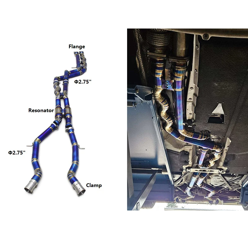 

Exhaust System For BMW M3/M4 F80/F82 3.0T 2015-2019 Performance Car Parts Escape Titanium Equal Length Mid Pipe With Resonators