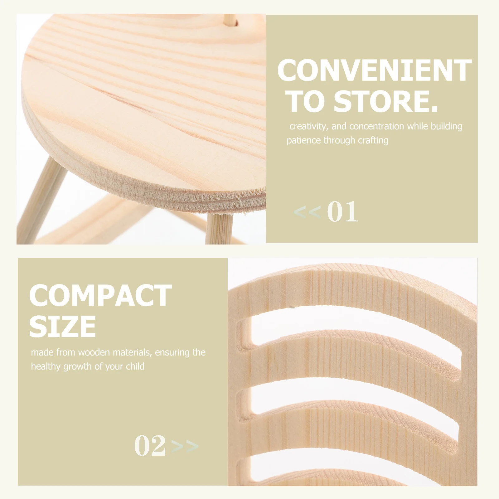 2 szt. Krzesełek do domku dla lalek, model drewnianego krzesła dziecięcego, meble, fotel, ozdoba na biurko