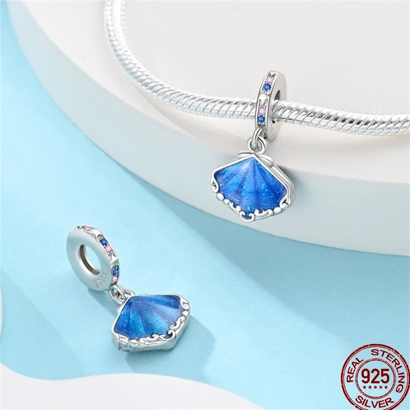 100% argento sterling 925 spiaggia sabbia granchio spiaggia oceano vacanza gioielli perline adatto braccialetto originale gioielli per le vacanze fai da te