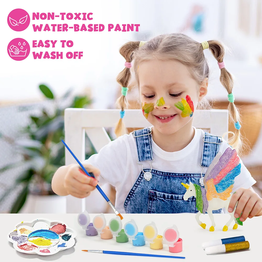 مجموعة أدوات الرسم على شكل وحيد القرن للأطفال، هدية لوحة يونيكورن متوهجة في الظلام للأطفال، لوازم الفنون والحرف اليدوية، مجموعة الرسم الإبداعي #4