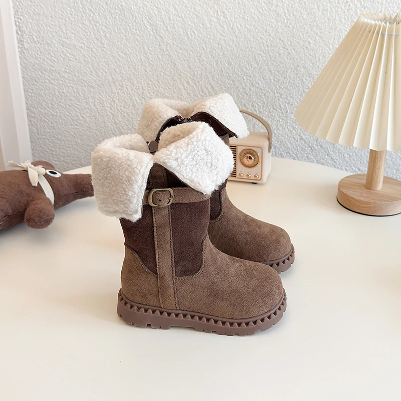 

2025 New Style Girl's snow boots new winter style lined warm cotton boots long boots for girls