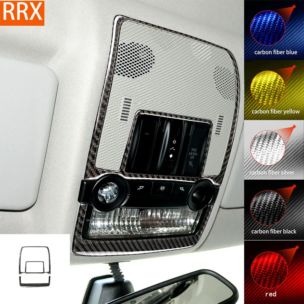 

For BMW X5 E70 X6 E71 2008-2014 Reading Light Trim Frame Set Tuning Cover Soft Real Carbon Sticker Car Interior Accessories