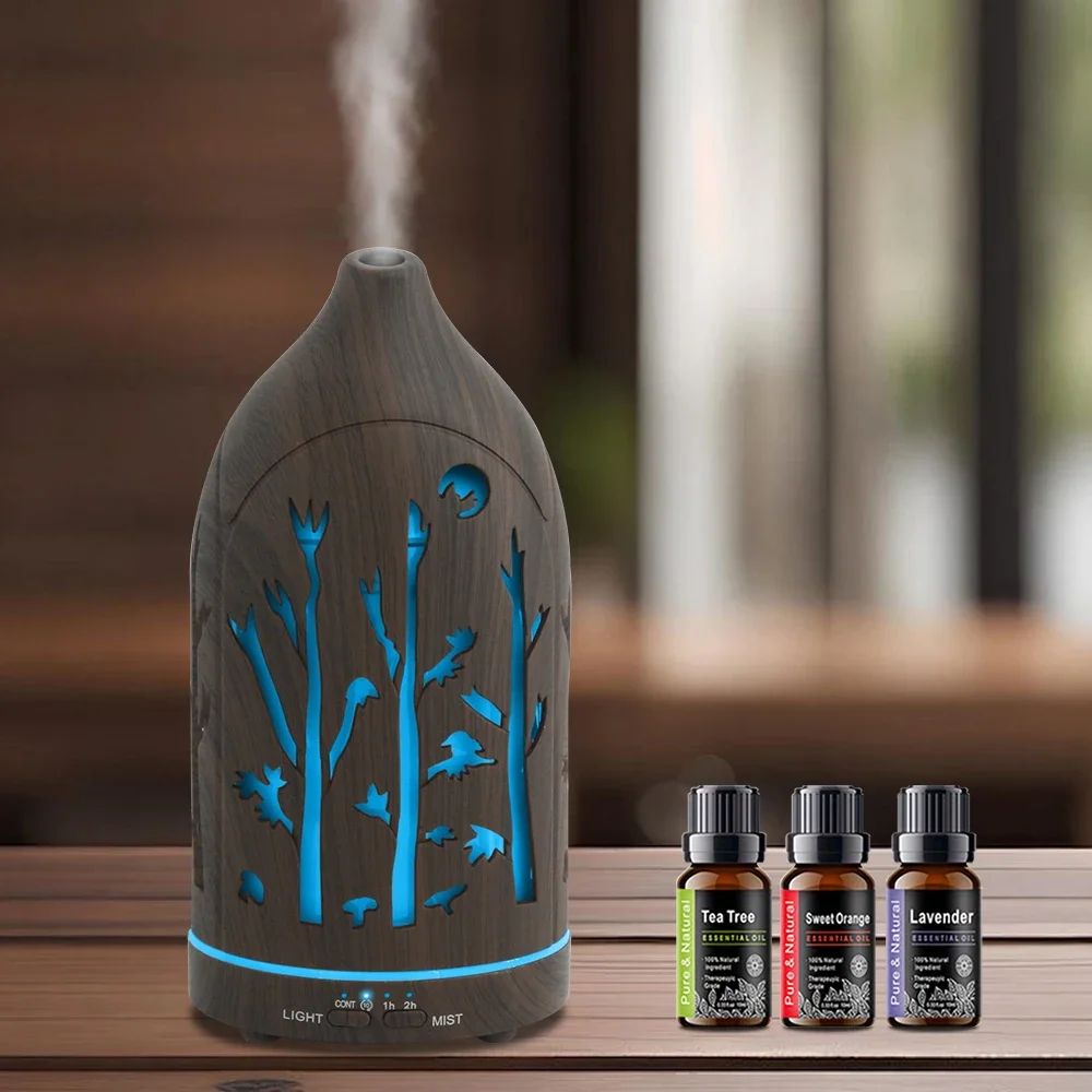 

Диффузор эфирного масла с автоматическим отключением, 7-цветными светодиодными лампами, ультразвуковыми и тихими