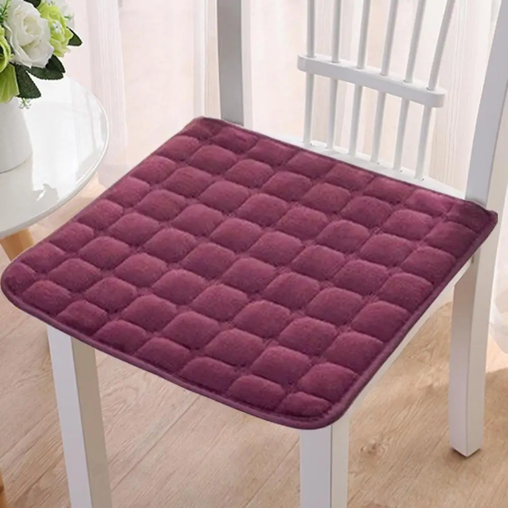 Chair Mat Plush Square Seat Pad for Home Office Comfort Non-slip Chair Cushion for Indoor Outdoor Dining Chairs for Ultimate