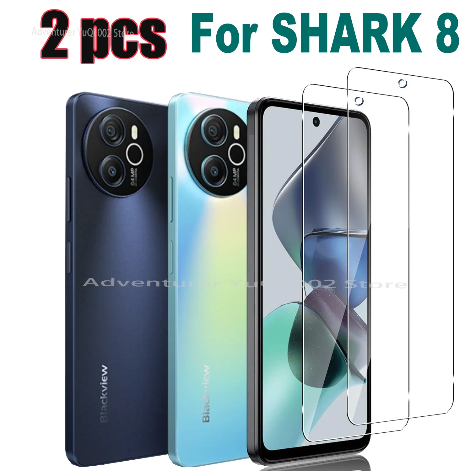 Für BlackView Shark 8, gehärtetes Glas, Displayschutzfolie, hohes Aluminium, HD-Kristall, 9H, transparent, ultraklar, kratzfest – Detail 2