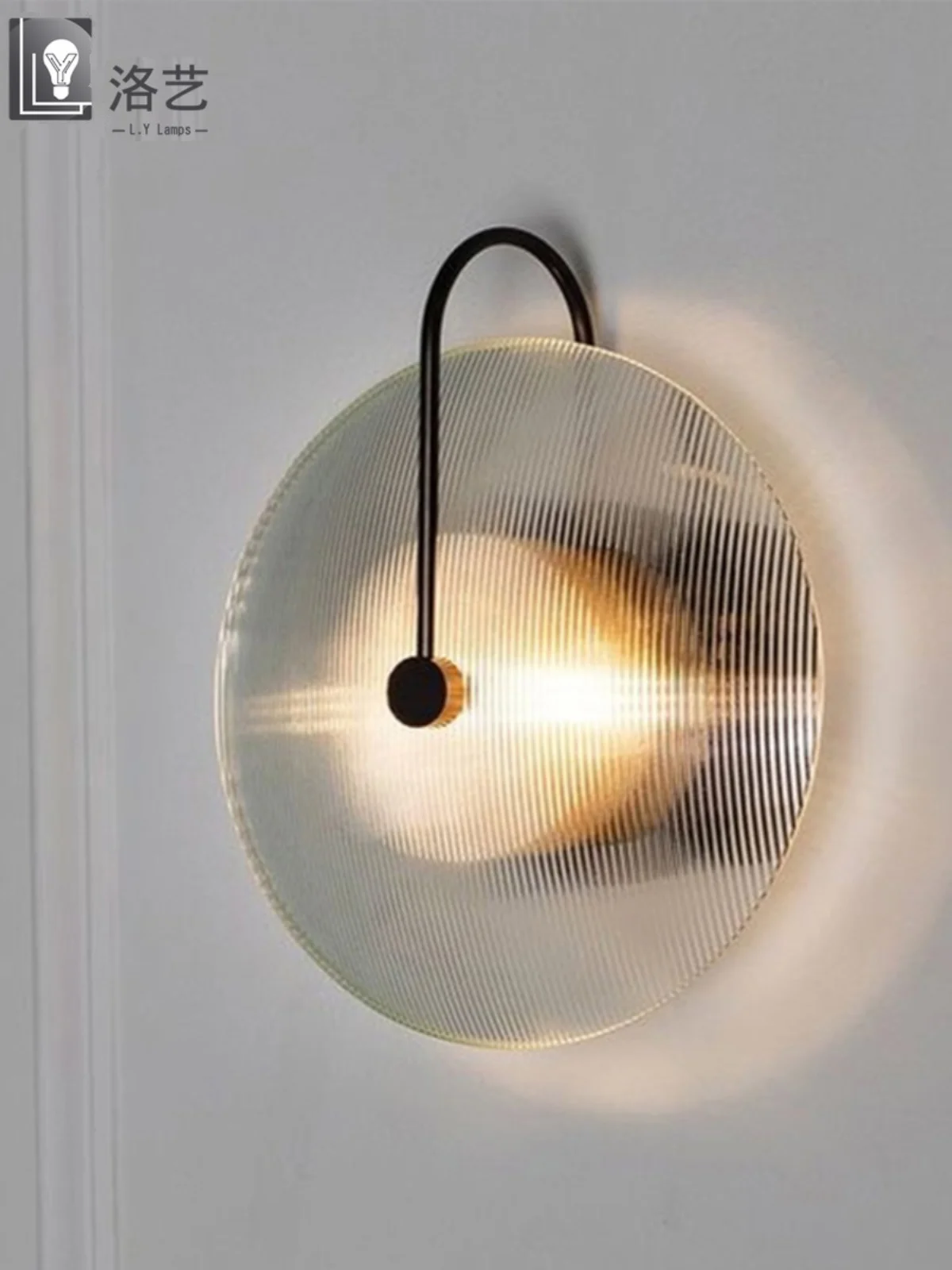 

Nordic Minimalism Wall Light Luxury Master Bedroom Bedside Living Room Stair Wall Glass round Wall Lamp