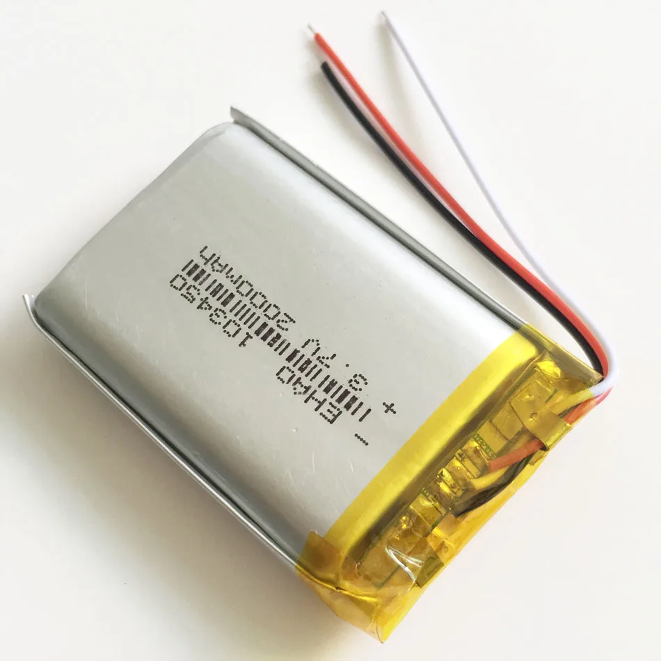 5 × قطعة 3.7 فولت 2000 مللي أمبير ليثيوم بوليمر يبو بطارية قابلة للشحن 103450 3 أسلاك لنظام تحديد المواقع DVD الهاتف المحمول اللوحي قفازات التدفئة
