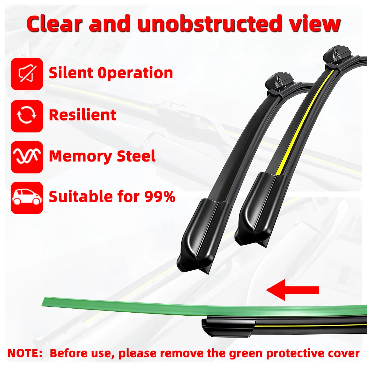PINMOAP Boneless Wiper Blades Are Suitable For Nissan X-Trail T32 Rogue 2 2014-2021 All Season Silent High-Definition Wipers