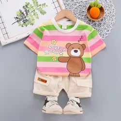 0-4 Year Old Boys and Girls Cute Cotton Summer Clothes Set Children's Short-Sleeved T-Shirt handsome