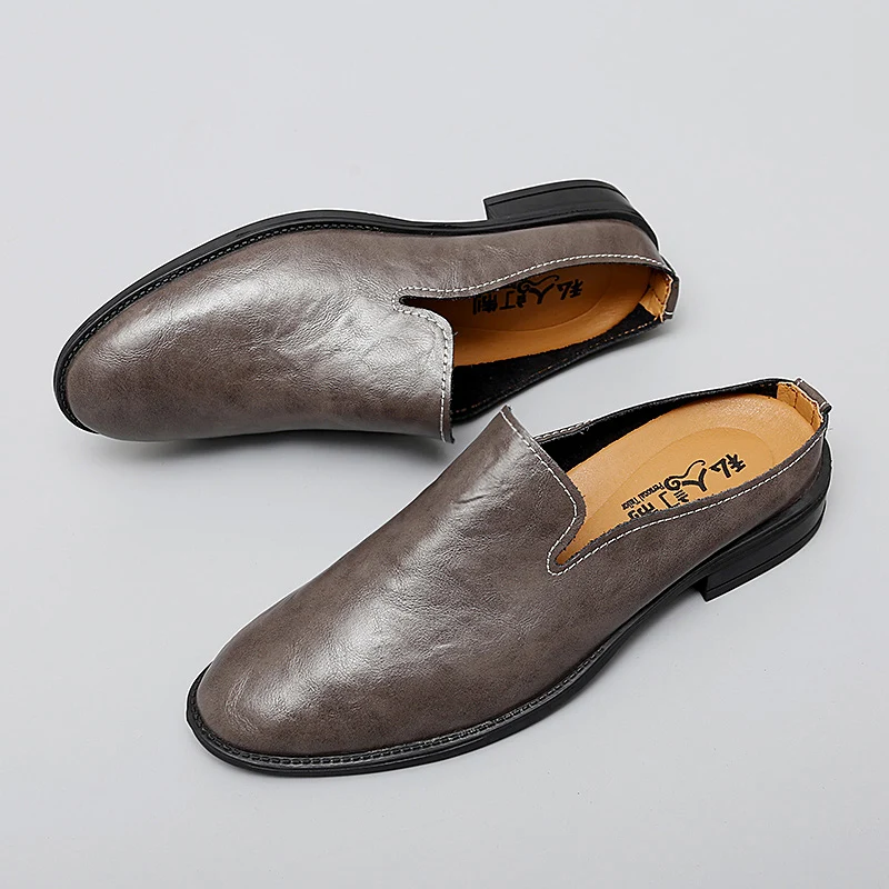 Large Size Summer Fashionable Half Drag Men Shoes Breathable Fashionable Simple Gentlemanly Personalized Suitable for Lazy Shoes