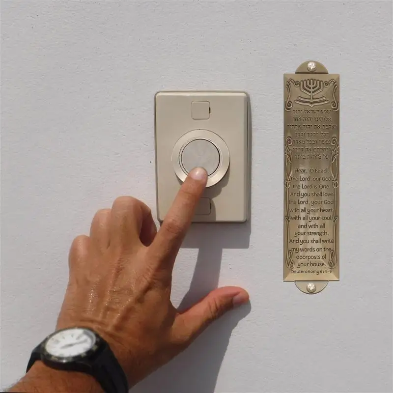 Mezuzah سبيكة ديكور حالة اليهودية باب المنزل المعدني التمرير الديني Mezuza نعمة العبرية المقدسة جدار خمر اللوحة بيوتر يهوديكا