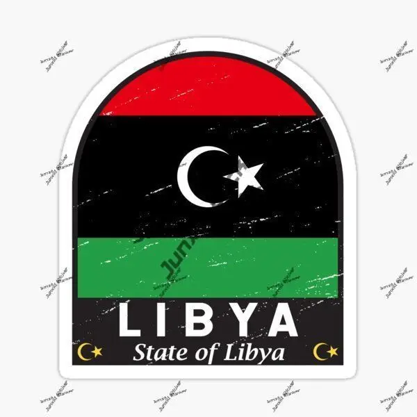 

Libya Decal Libya Flag Emblem Distressed Vintage Sticker Weatherproof Vinyl Shield Sticker PVC Accessories Cover Scratches Decor