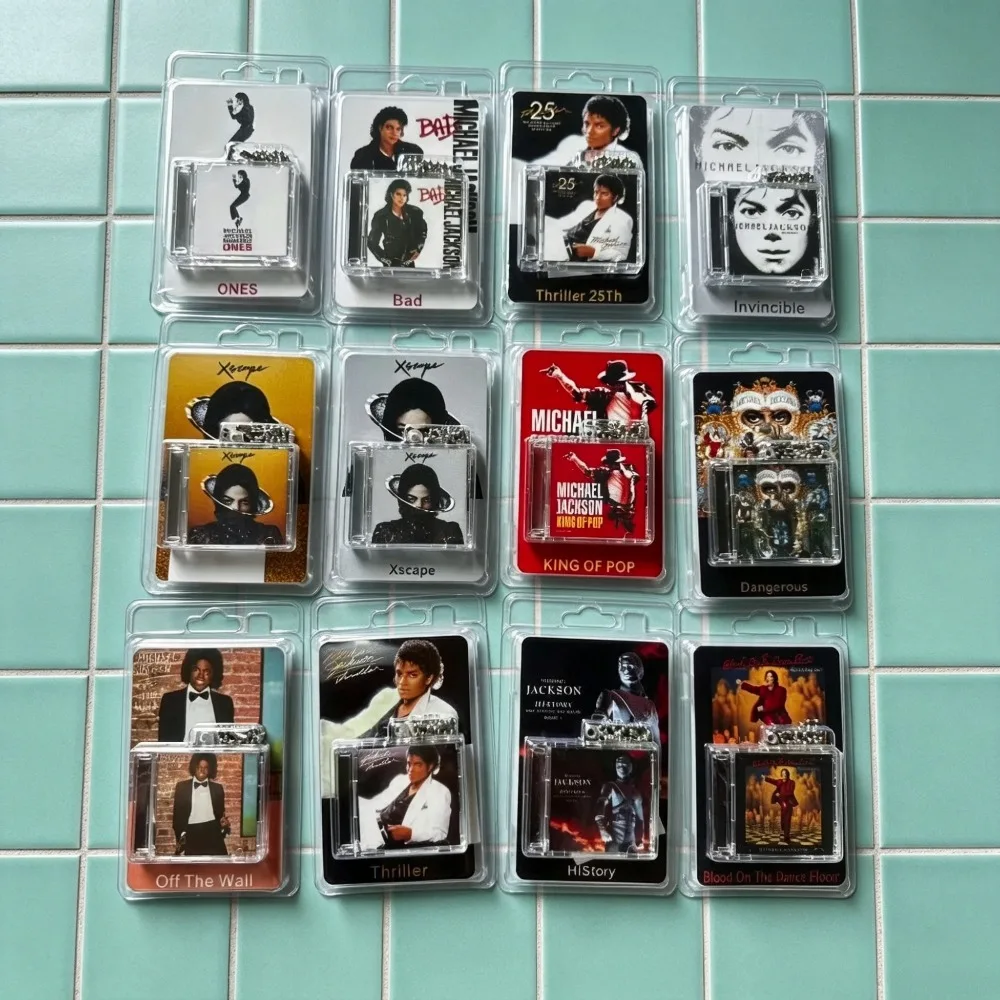 Mini CD Album Keychain Charms of Michael Jackson Merchandise with NFC, Exquisite Packaging & High-Definition Acrylic Material