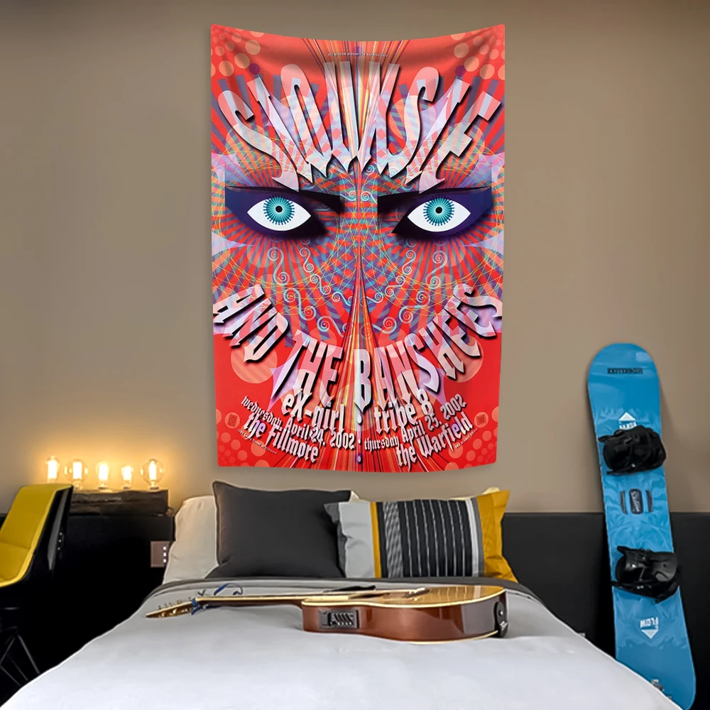 Gothic Rock Band Tapestry Siouxsie And The Banshees decorazione della casa camera da letto dormitorio Party sfondo appeso a parete panno di copertura