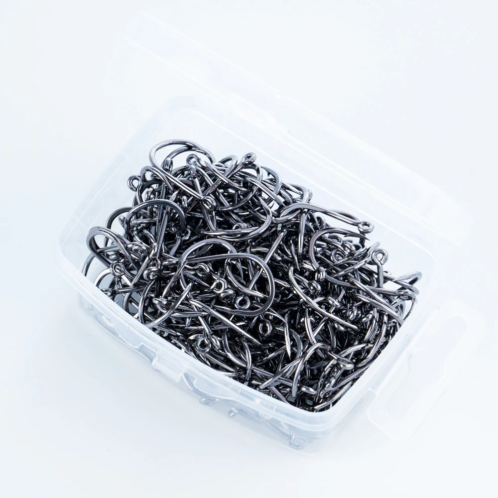 200 Stück/Box Angelhaken aus Hochkohlenstoffstahl 3 # -15 # Fischhaken Ultra-Scharfe Kreishaken mit Widerhaken – Detail 7